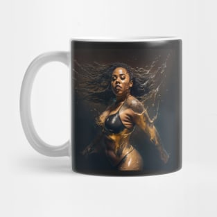 Summer Vibes, Curvy Summer, Curvy and Beautiful Superwoman, Swimmer Athlete. Female are strong. Sticker Mug